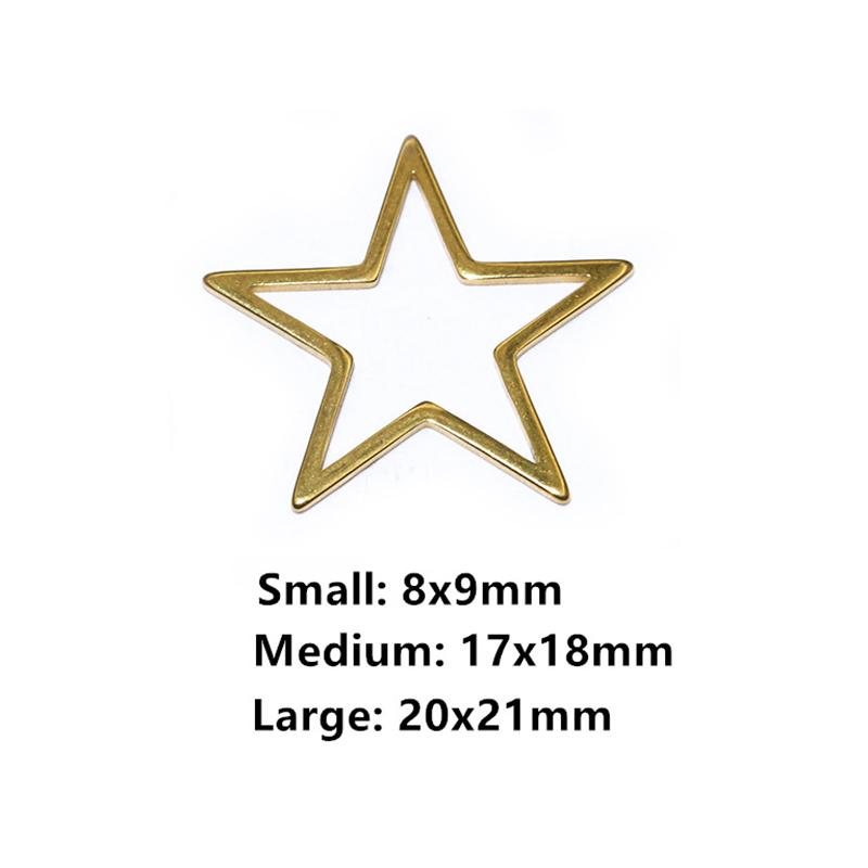 20pcs Moon Star Drop Heart Small Charms Gold Stainless Steel Pendant Open Bezels Hollow Frame Mold Bezel DIY Jewelry Making