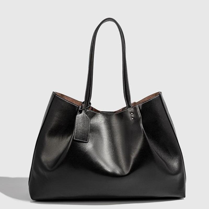 

Large Tote Bag, Fashionable Top Handle Tote Solid Color Simple Shoulder Bag, Design Handbags For Women 44x33x12cm