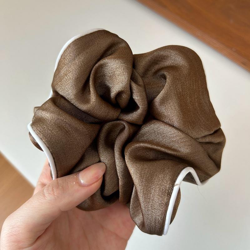 Corée Élégant Grand Chouchou Pour Femmes blanc Satin élastique à cheveux Filles élastiques Cheveux élastiques noirs corde à cheveux accessoire