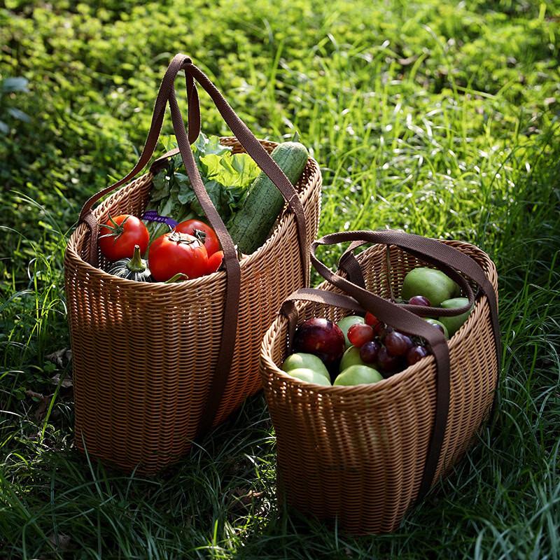 Ruhan Imitation Rattan Shopping and Picnic Basket