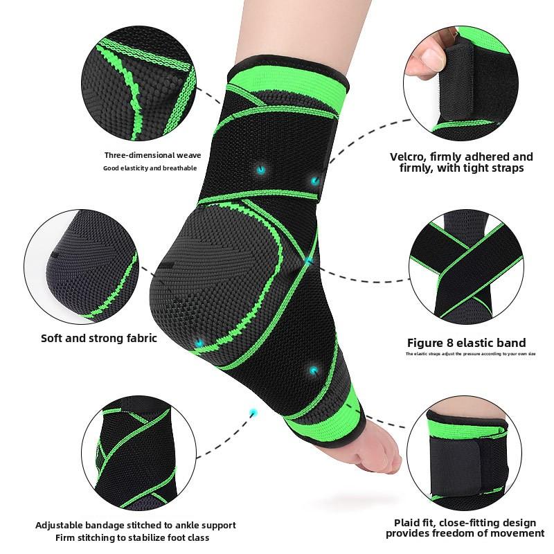 Nylon Knitted Adjustable Sports Ankle Brace, Pressurized Anti-winding Ankle Brace, Breathable Strap Fixed Protective Gear