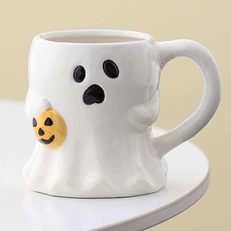 Cute Ghost Pumpkin Mug Halloween Mock Ceramic Cup Personalized Creative Design Coffee Cup Water Cup Gift