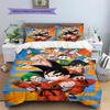 Lenjerie de pat cu model Son Goku, Set cu cuvertură, Husă de cuvertură, Față de pernă, Cadou de casă, Cadou de ziua de naștere (1 * husă de pilotă + 2 * fețe de pernă, fără miez)