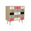 DKD Home Decor-Drawer Chest DKD Home Decor White Multicolor Natural Navy Blue Light Gray Wood MDF Wood 80 X 35 X 82 Cm