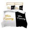 Pet Dog Black And White Three-Piece Digital Printing Quilt Cover Bedding