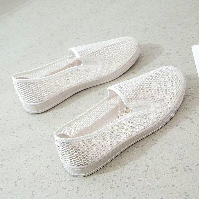 Sandaler Dam Sommar Mode Webbplats Beijing Andningsbara Meshskor Platta och Bekväma Arbetsskor