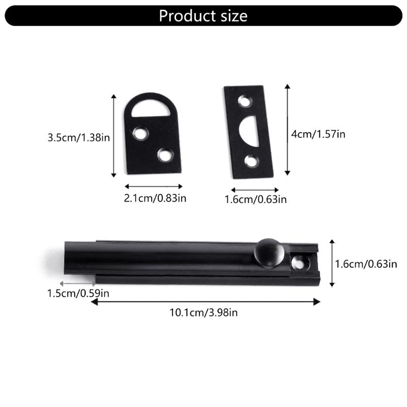 Multifunction Sliding Door Security Lock Iron 90/180 Degree Mounting Option Double Door Sliding Bolt Lock for Household Use