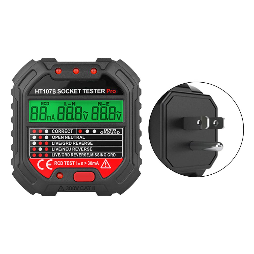 Lightweight Outlet Tester Digital Display Plugs Socket Tester Multi-function Circuit Breakers Checker Circuit Analyzers