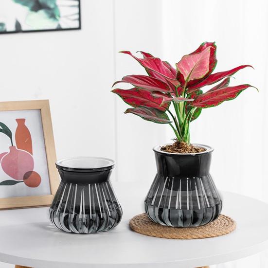 Self-watering Flowerpot with Self-absorbing Cotton Rope Creative Plastic Plant Pot Indoor