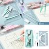 9Piece Compass and Ruler Technical Drawing Set With Non Slip Grips Plastic Measurement Tools For Precisions Work