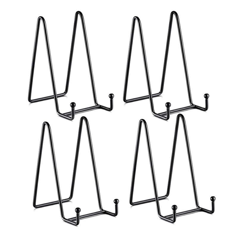 1Pc Metal Plate Stands Holder Plate Display Stand Picture Easel Display Pictures Frame Photo Decorative Plate Dish Tabletop Arts