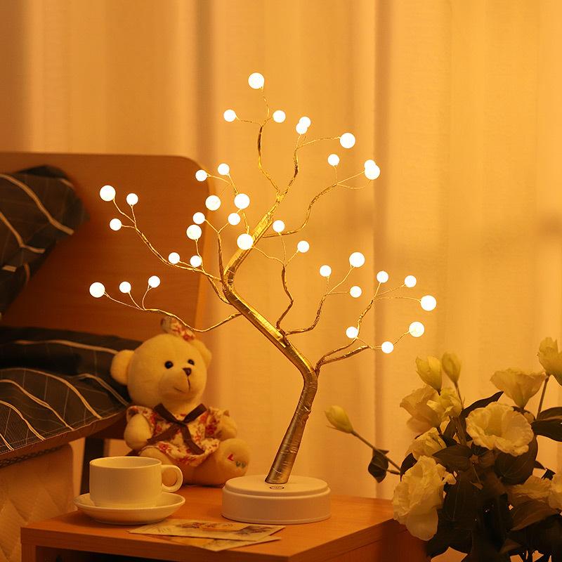 

Pearl Tree Lamp Desktop LED Night Light Home Indoor Creative Decoration Light Christmas Party Supplies Decoration Luminous Tree