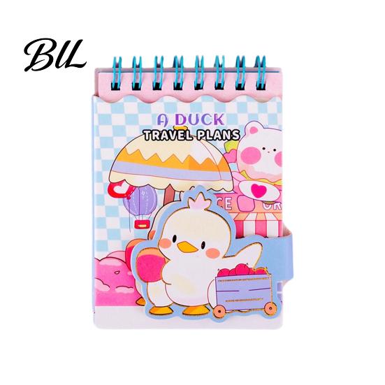 Double Coil Binding Notebook Cartoon Animal Pocket Wire Bound Memo Notepad 3D Rabbit Girl Panda Duck Mini Spiral School Office Supplies