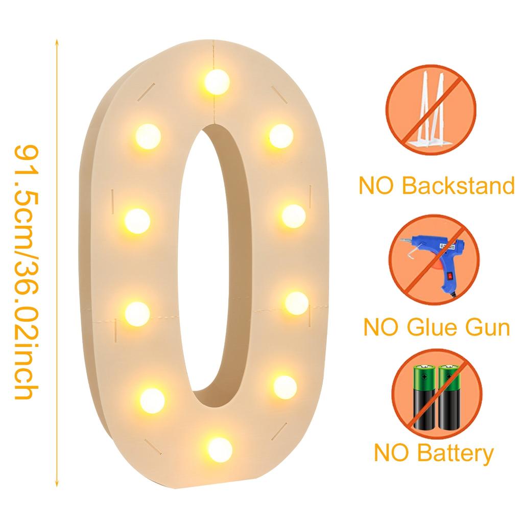 91,5CM Riesige LED-Zahlen-Lichtrahmen 1. Geburtstag Party Dekoration Kinder Hochzeit 30. 50. 60. Geburtstag Partyzubehör Babyparty