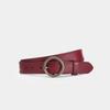 Red Vintage Leather Belt Women 2-4cm Wide Pin Buckle Fits Jeans