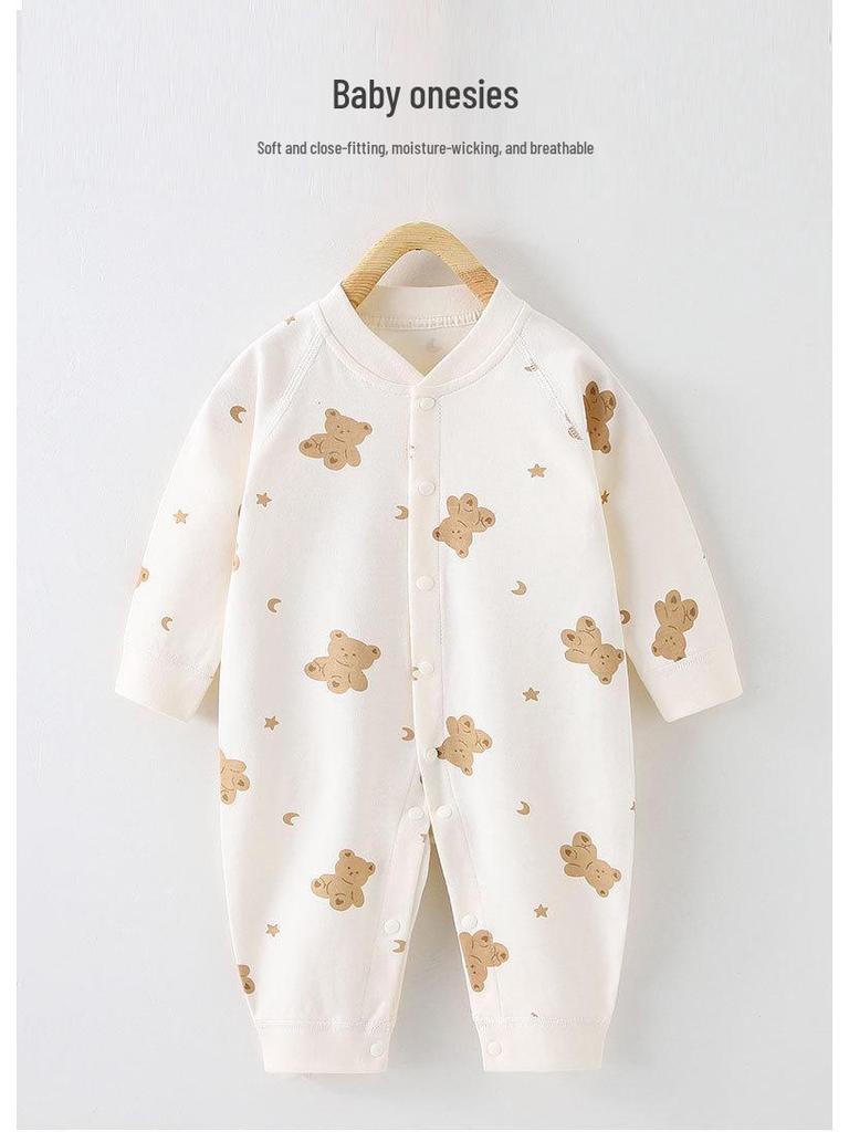 Pure Cotton Long Sleeve Baby Romper - Spring/Autumn Newborn Bodysuit & Boneless Pajamas