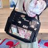 New College Style Ita Shoulder Bag Large Capacity Women Casual Crossbody Bag Cute Girls Transparent Bag Y2K DIY Display Handbags