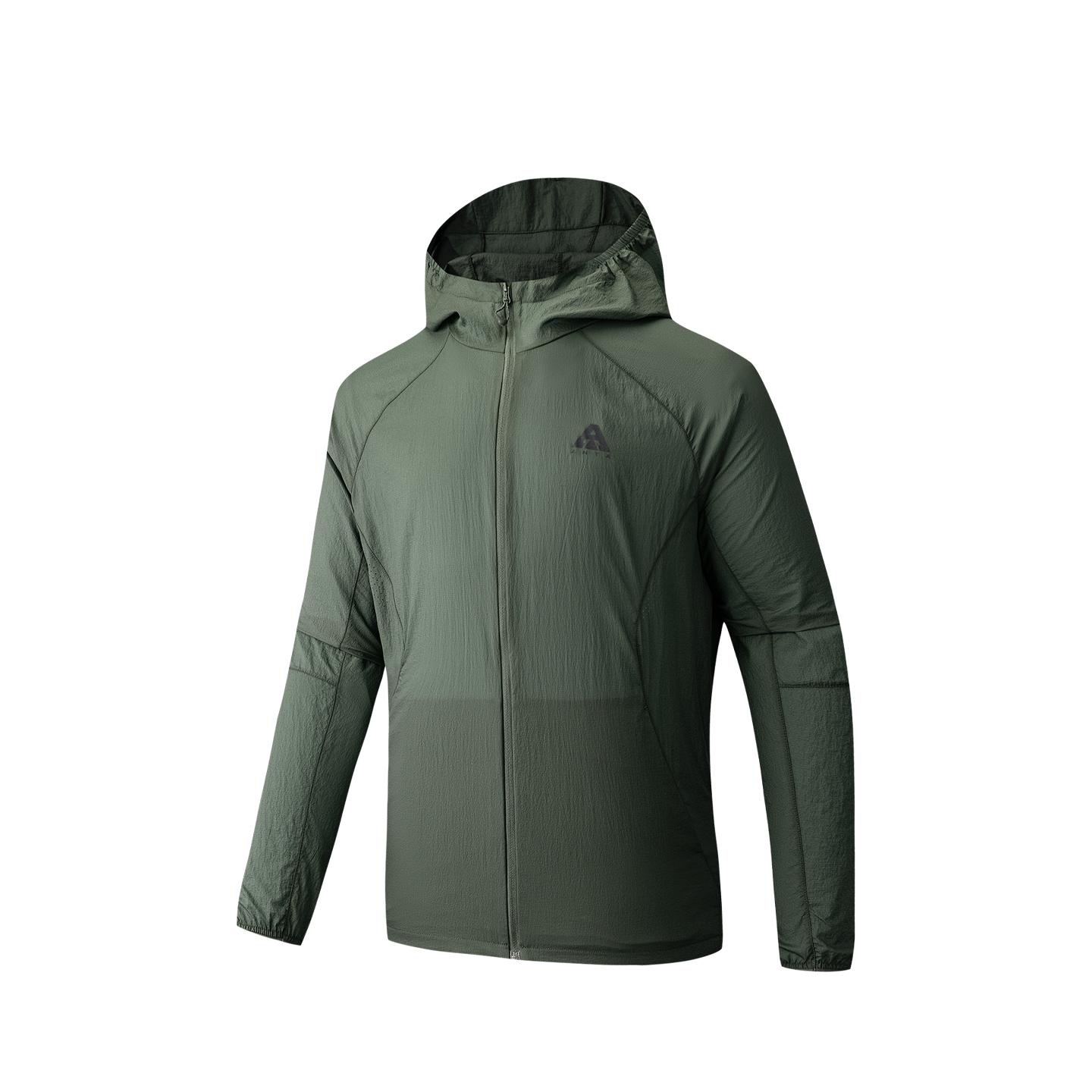Anta Outdoors Lightweight Woven Sports Jacket Summer 2026 Hooded Unisex Jacket Seaweed-Green 972626603-8 XS