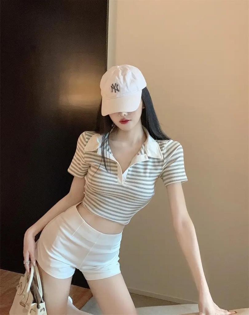 Women's White High-Waist Spicy Summer Shorts