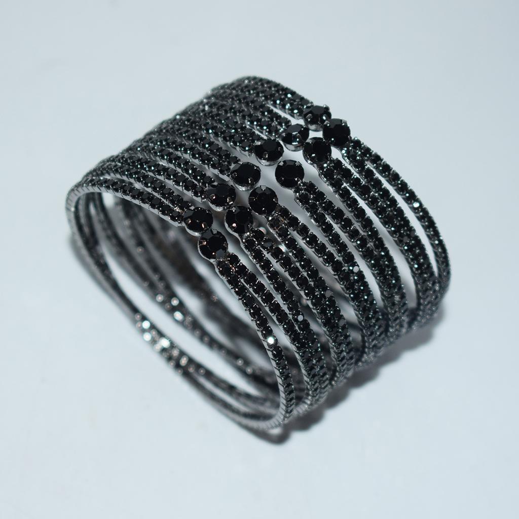 Korean Retro Geometric Rhinestone Double Cross Bracelet Temperament Wild Blogger Style