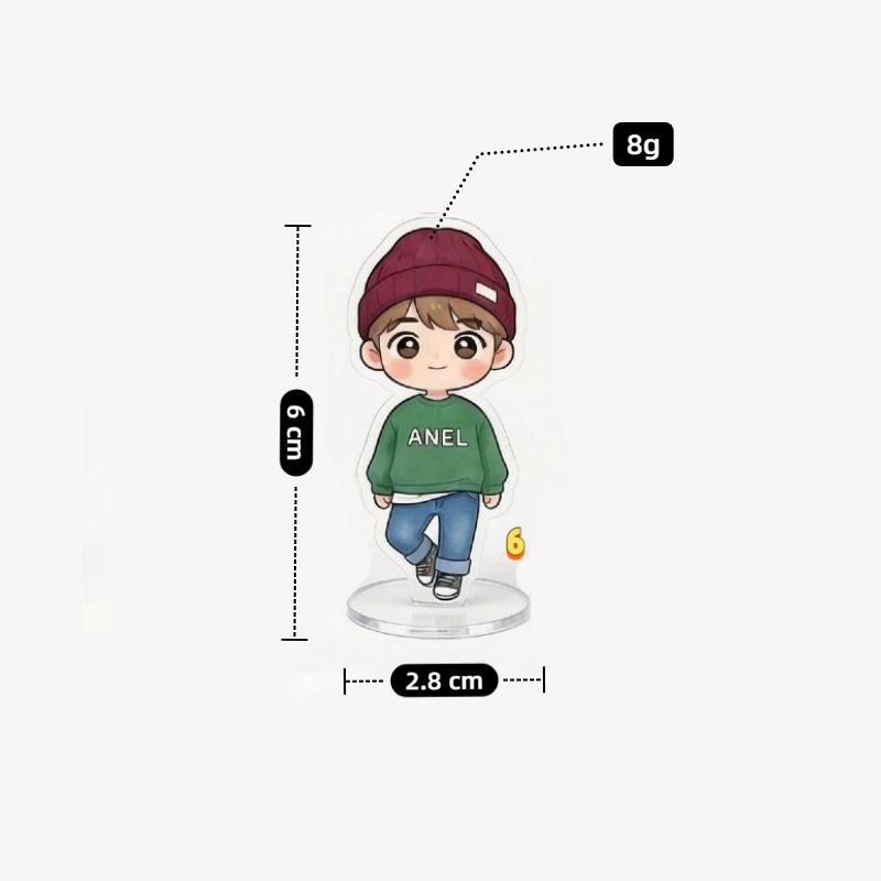 8pc Kpop Stray Kids Member 6cm Acrylic Stand Cute Kawaii Daily Casual Chibi Figure Desktop Decoration Sign, SKZ Merch STAY Fans Collection Gift