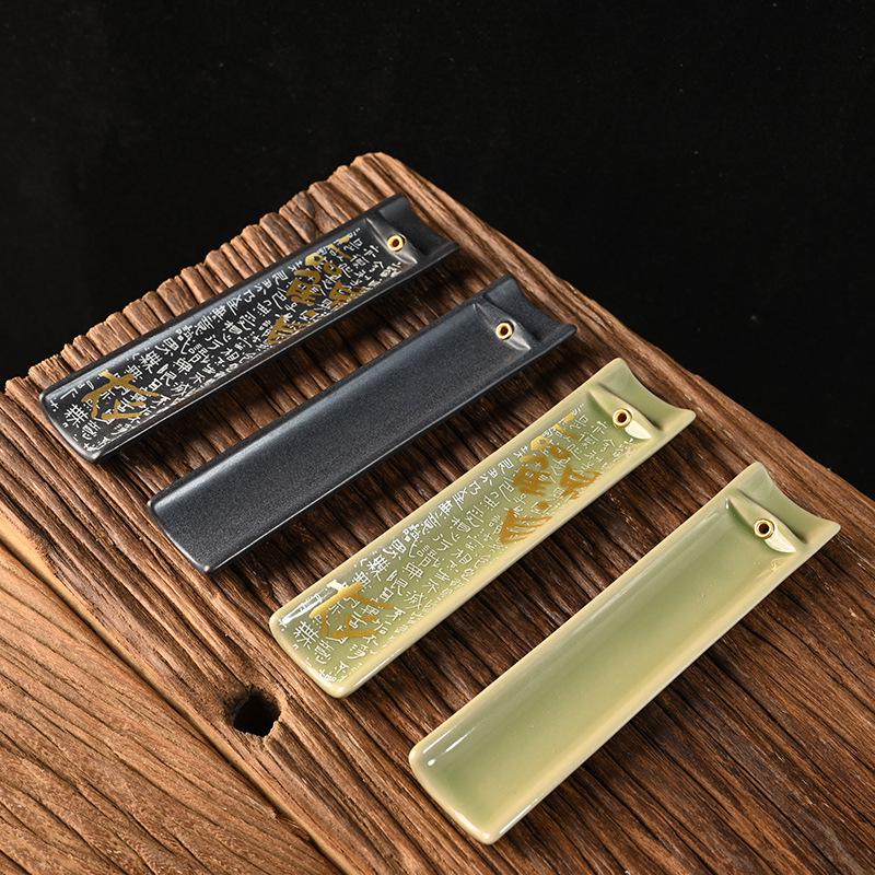 Bamboo Ceramic Incense Holder | Handmade Aromatherapy Burner | Creative Slice Design