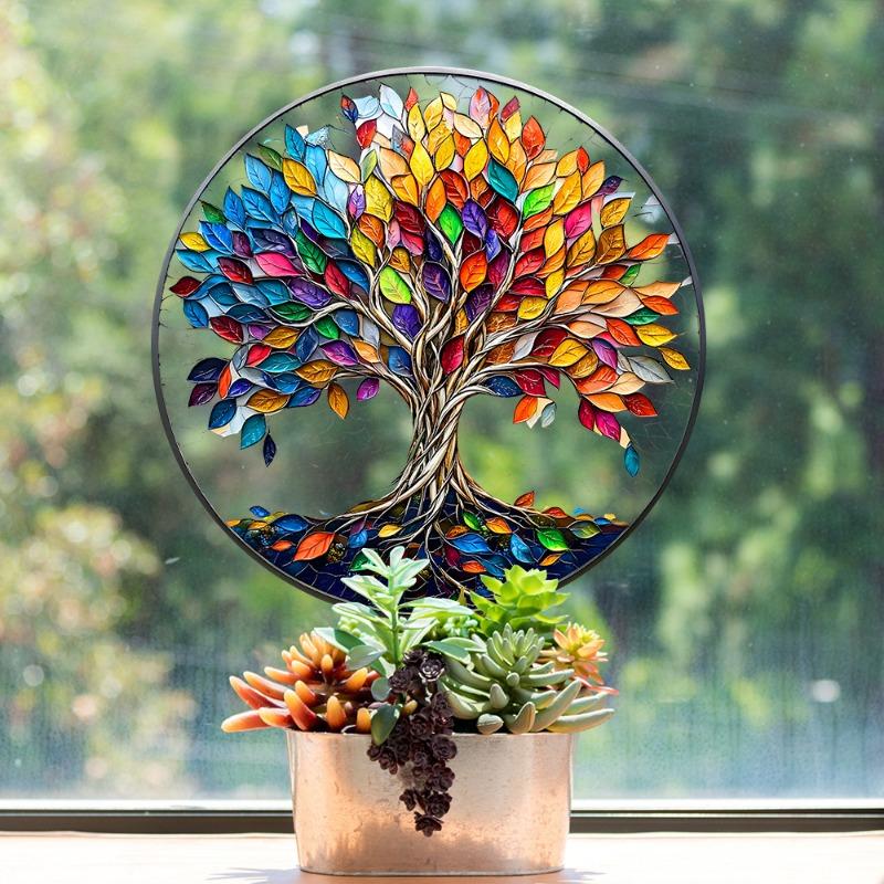 Fun-JD061 Creative Painted Life Tree Glass Window Beautification and Decoration Electrostatic Uv Window Sticker