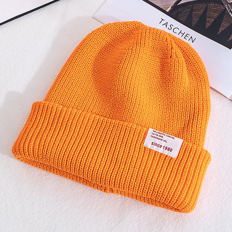 Women's Winter Hats Casual Candy Color Beanie For Female Streetwear Warm Knitted Hat Outdoor Knitted Hat