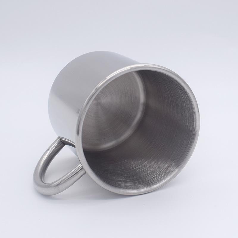 Stainless steel 350ml single-layer office water cup, office coffee cup outdoor portable handle cup