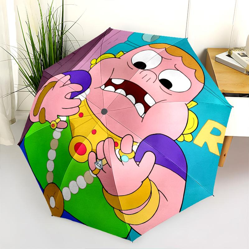 Pooh Pattern, Automatic Folding Umbrella, Portable and Foldable Design, 8 Ribs, a Christmas or Birthday Gift.