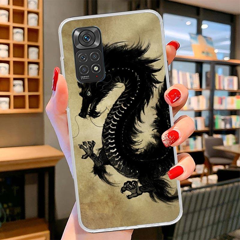 Asian Dragons Animal Tattoo Cover Phone Case For Xiaomi Redmi Note 15 14 13 12 11 10 Pro Plus 14S 12S 11S 11T 11E 10S Soft Funda