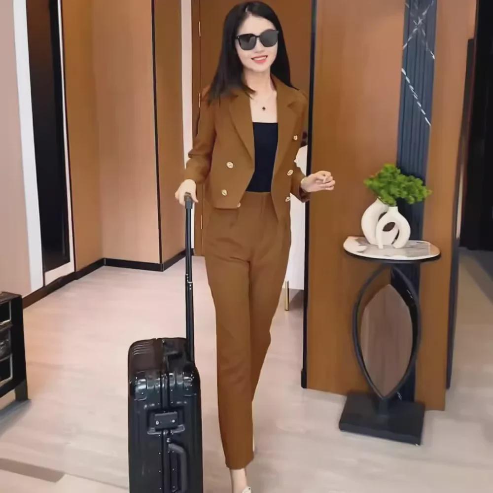 2024 Autumn Slim Fit Korean Style Casual Two-Piece Suit
