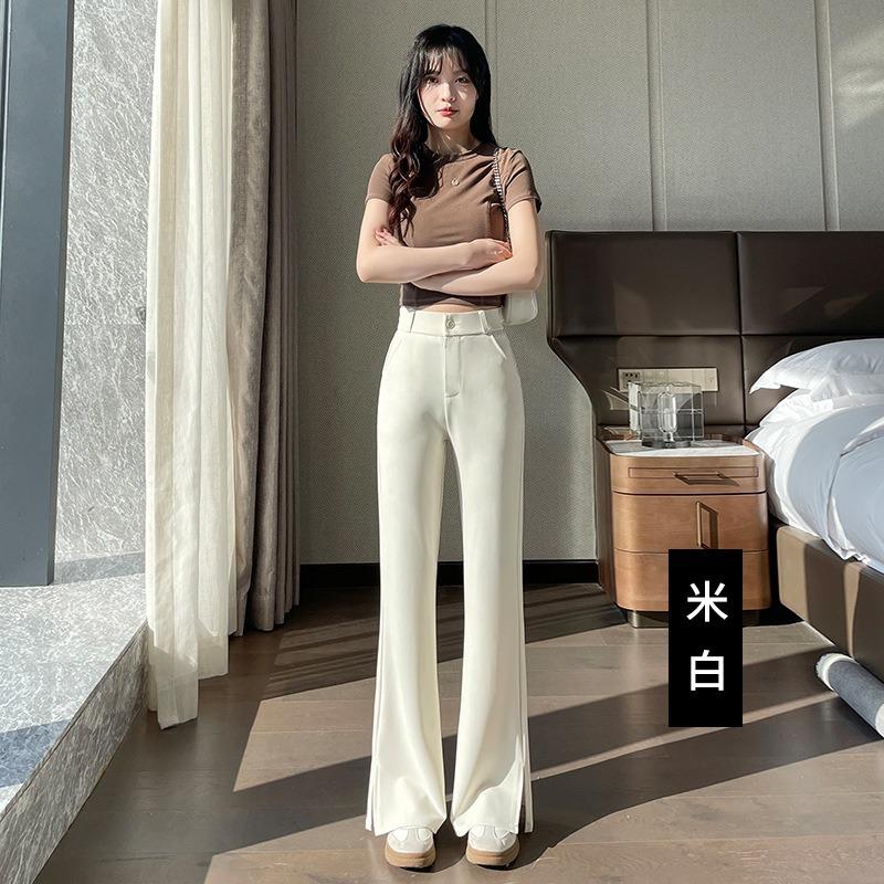 

Новые весенне-летние женские расклешенные брюки с разрезом 4XL бежевый