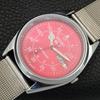 VINTAGE REFURBISHED SEIKO 5 AUTOMATIC 6309A JAPAN MENS RED DIAL WATCH a442275-1