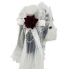 Elegant Rose Design Veil Hair Clip For Women Girls Lightweight Nonslip Hair Barrettes For Wedding Party Daily Use