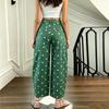 TEMU Women's Mid-Waist Loose Straight-Leg Cropped Jeans with Large Polka Dots