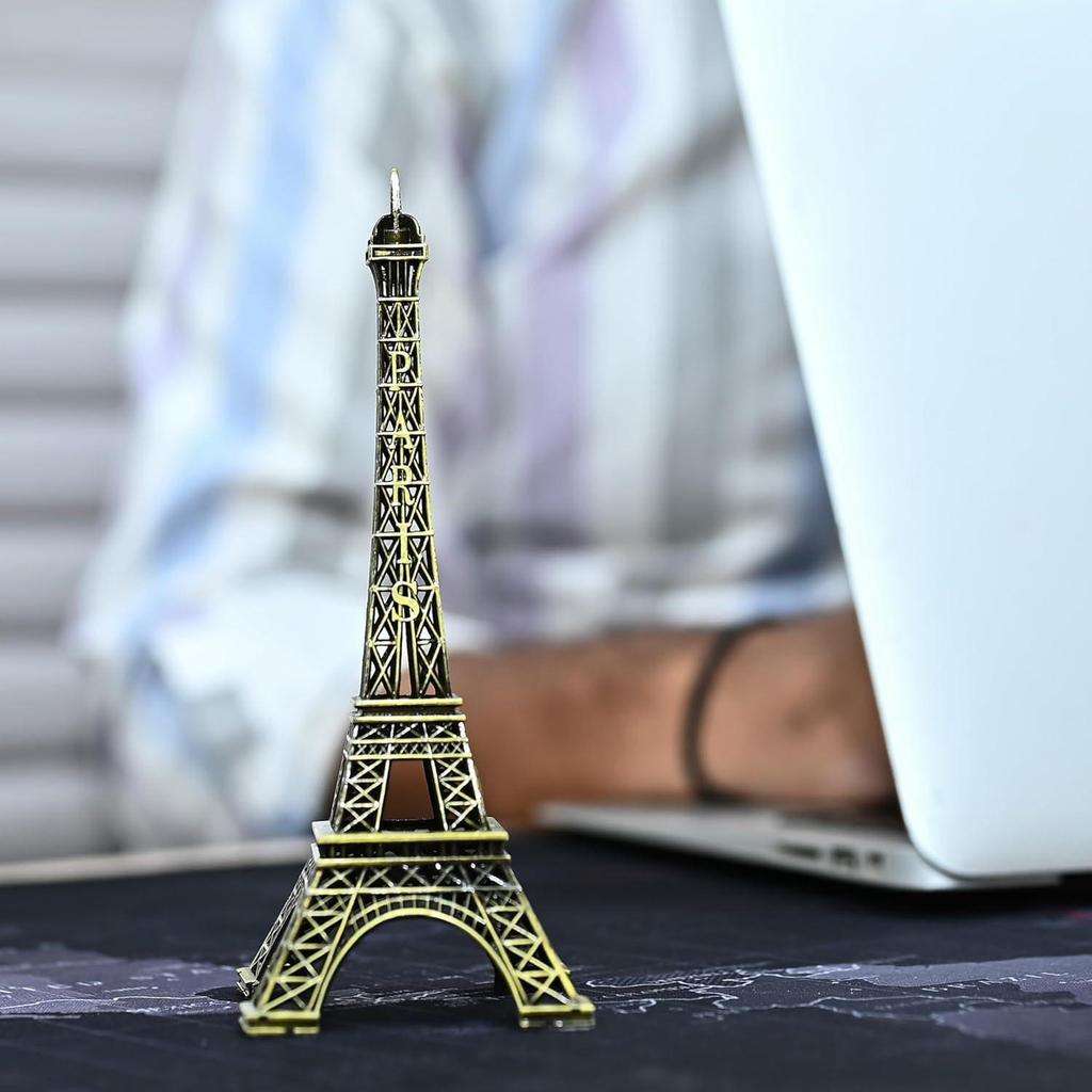 Eiffelturm Ausstellungsstück - Atemberaubende französische Dekoration | 15cm Metallskulptur für Reiseliebhaber & Heimdekoration