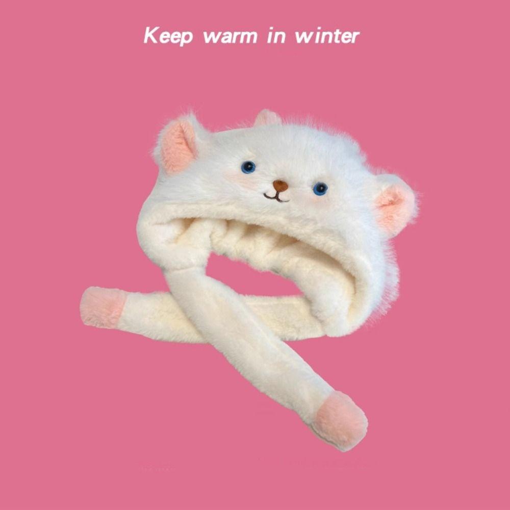Sheep Winter Plush Hat Anti-cold Fluffy Ear Protection Cap Skiing Lamb Ears Warmer Hat  Travel