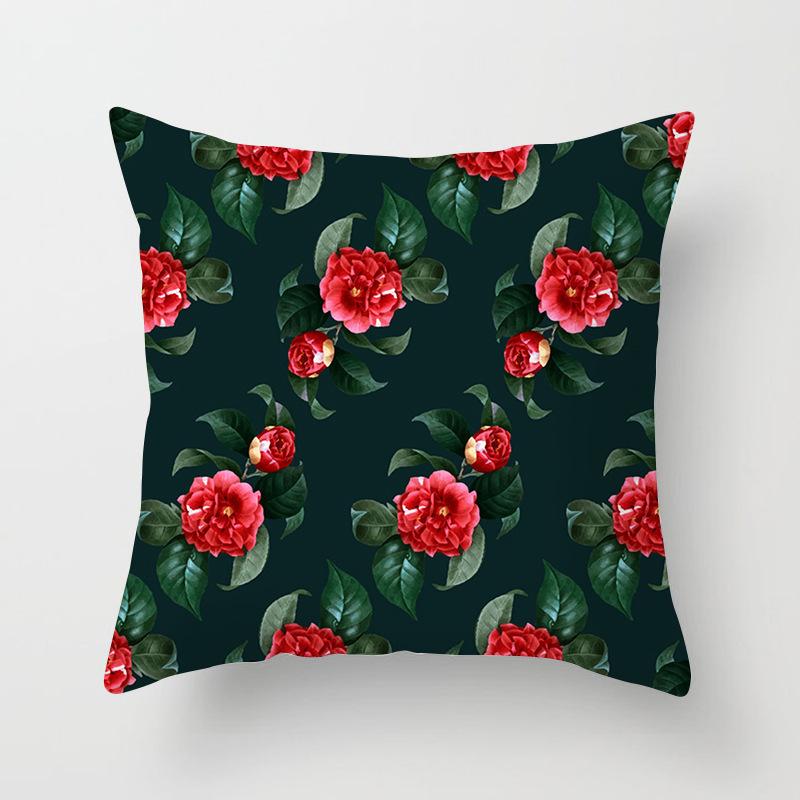 Summer Tropical Floral Cushion Cover Home Decor Office Sofa Pillowcase Green Plant Throw Pillowcase