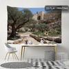 Olive Tree Jesus Garden Tapestry Nature Landscape Wall Hanging Polyester Home Decor for Living Room Bedroom Dorm Aesthetic
