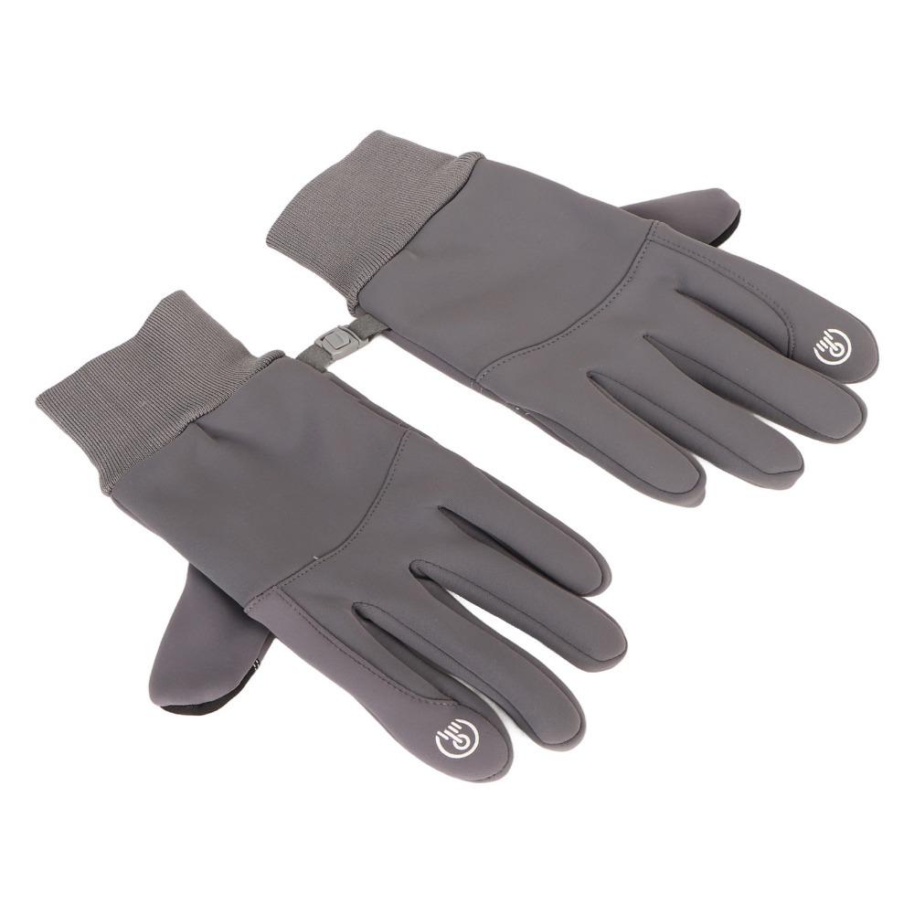 

1Pair Windproof Cycling Gloves Touch Screen Bicycle Gloves Durable Winter Gloves Outdoor Use Grey-XL