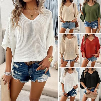 Women's 2024 Spring/Summer Casual Loose Hollow-Out Sweater