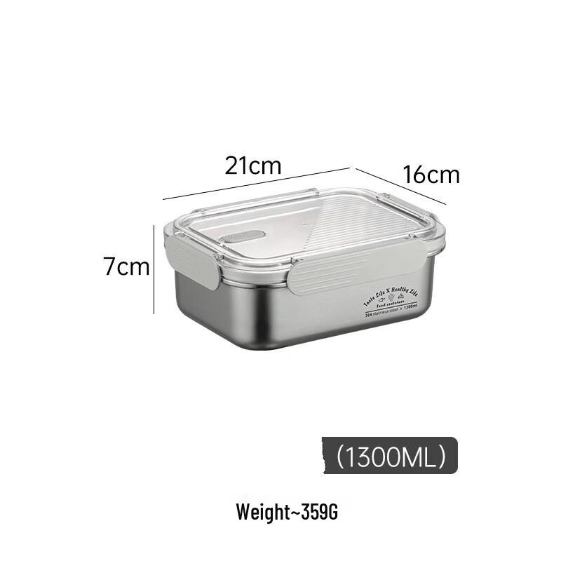 Ru Han 1300ml 304 Stainless Steel Fresh-keeping Box