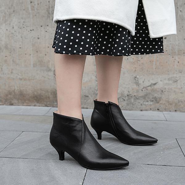 Black Brown Women Ankle Boots 2 inch 