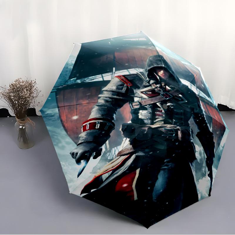 1pc Assassin's Creed Umbrella, Sun Protection, And UV Shielding. It Has Eight Sturdy Ribs for Outdoor Use And Perfect As a Holiday Gift