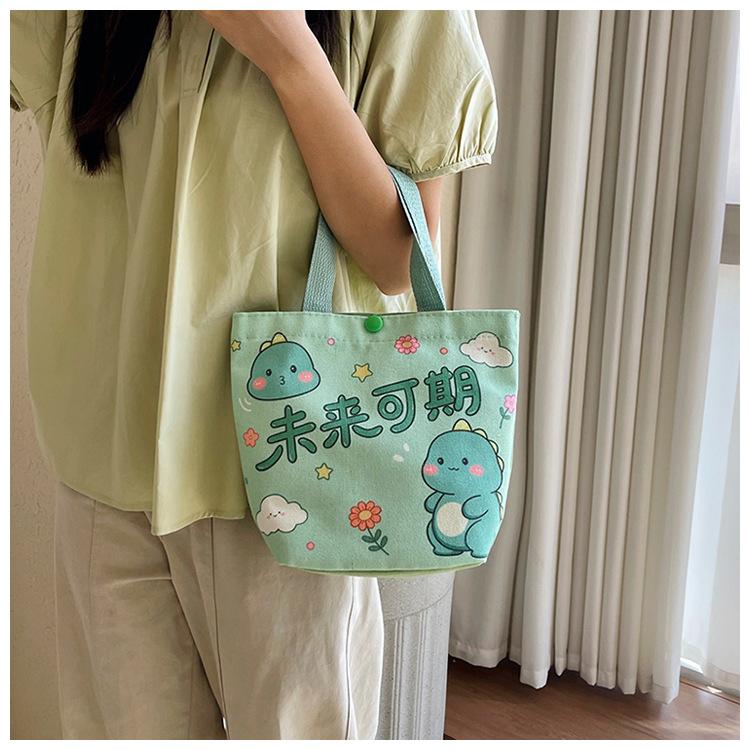 Cartoon Canvas Tote Bag for Kids, Birthday Party Favors Gift Pouch, Wedding Candy Bag, Festival Giveaway Handbag CLE