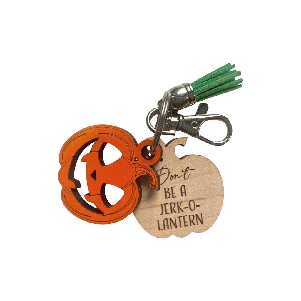 Halloween Wooden Keychain Pumpkin Haunted House Skeleton Keychain Bag Ornament