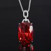 Jewelry Copper Bottom Gold-Plated Imitation Colored Treasure Square Diamond Pendant Necklace 20 * 28
