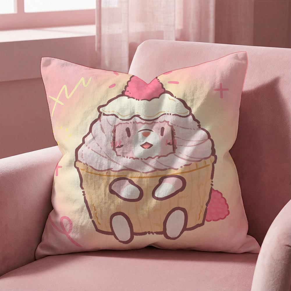 Cats & Soup Cushion Cover Multi-Scene Pillow Cover for Home & Car - Reversible, Soft & Durable for Daily Use