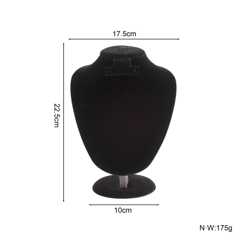 Velvet Necklace Display Stand Set - Jewelry Mannequin for Pendants